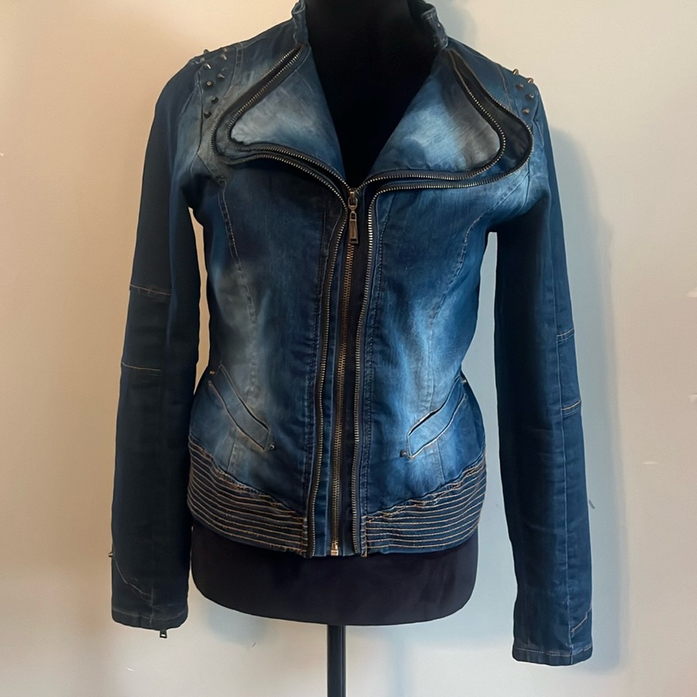 JOU JOUS 90s STUDDED JEAN JACKET SMALL